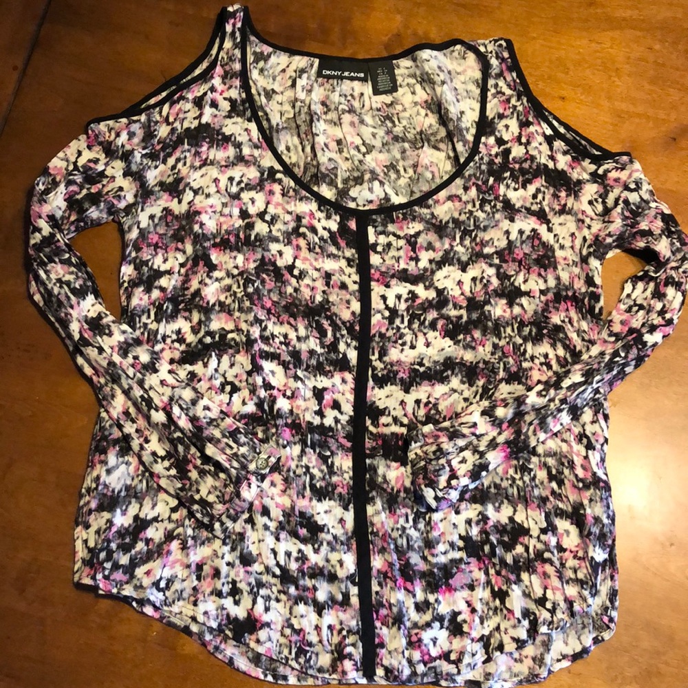 DKNY cold-shoulder blouse